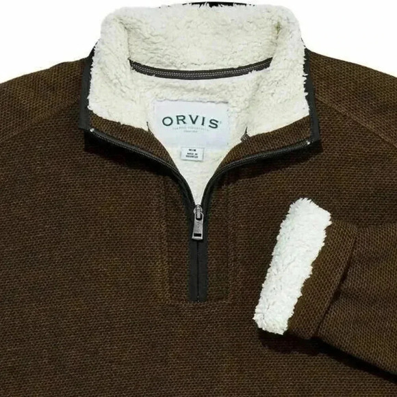 ORVIS FLEECE CLASSIC  Collection Pullover Half Zip Brown, Mens XL - Picture 4 of 12
